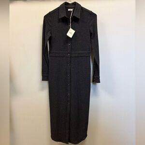 FAHERTY
Heathered Black Twill Legend Sweater Maxi Dress XS. NWT